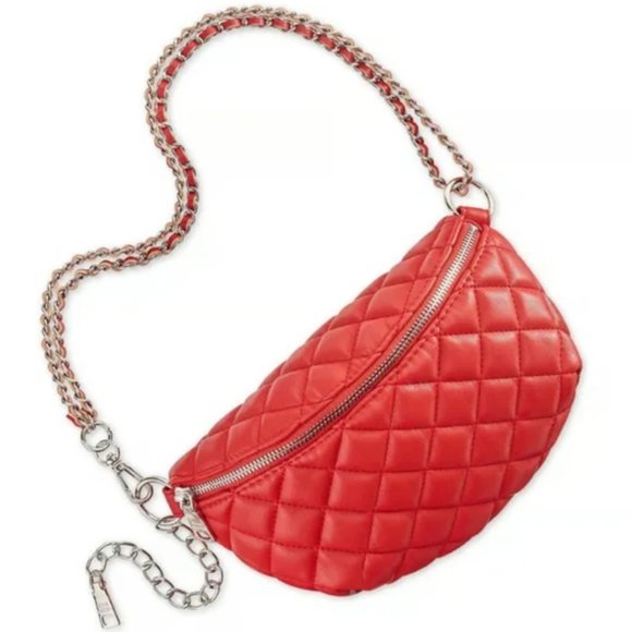 Steve Madden Handbags - NWOT Steve Madden Quilted Convertible Shoulder Bag / Fannie Pack in Bright Red